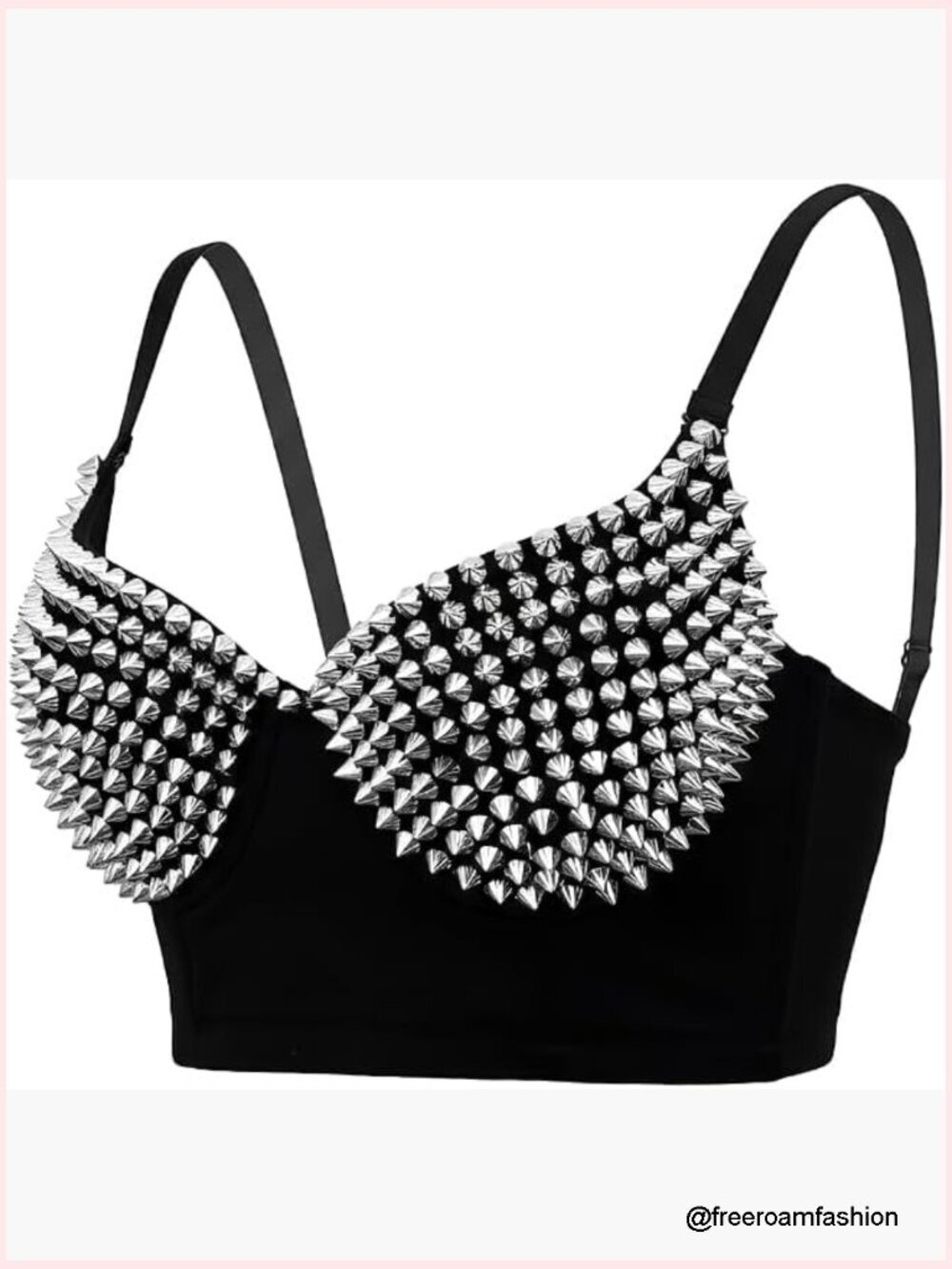 Studded Punk Goth Rivet Bustier Corset Crop Top - Sweetheart Neck